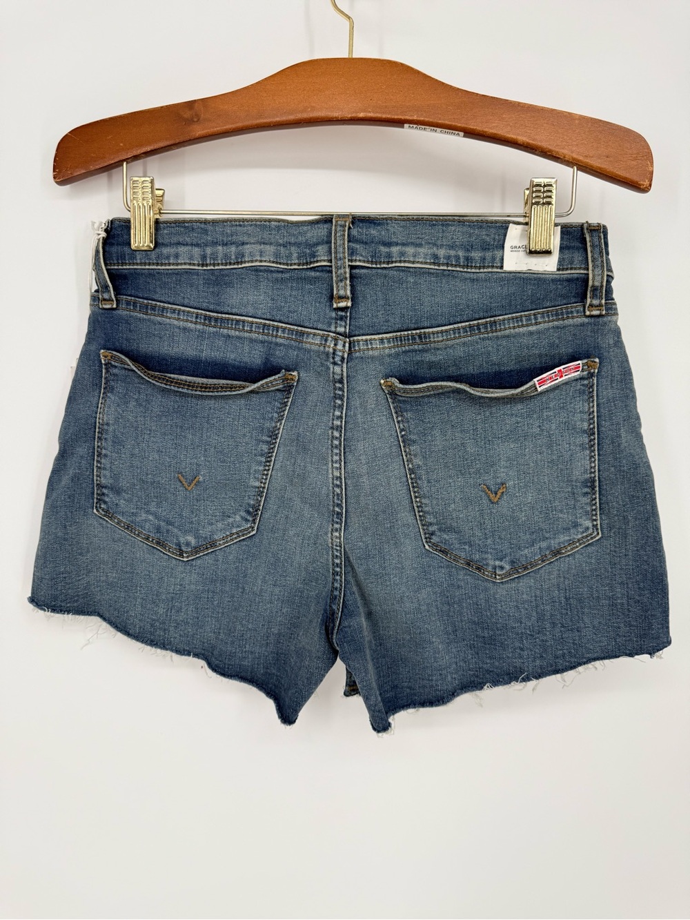 Hudson Gracie Midrise Cut Off Denim Shorts Blue Raw Hem Stretch Womens Size 25 - Picture 3 of 11